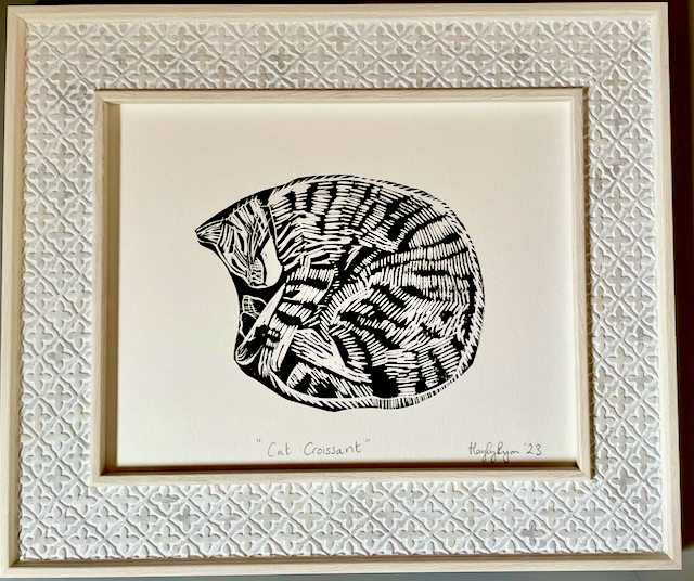 Salmonid ORIGINAL linocut print #7 — Hailey Elise Art