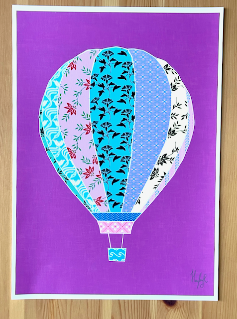 Hot Air Balloon Print -Patchwork Style Hot Air Balloon Print