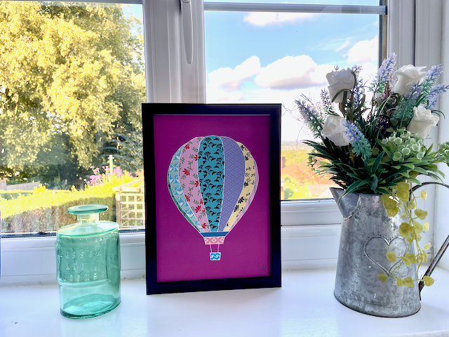 Hot Air Balloon Print -Patchwork Style Hot Air Balloon Print