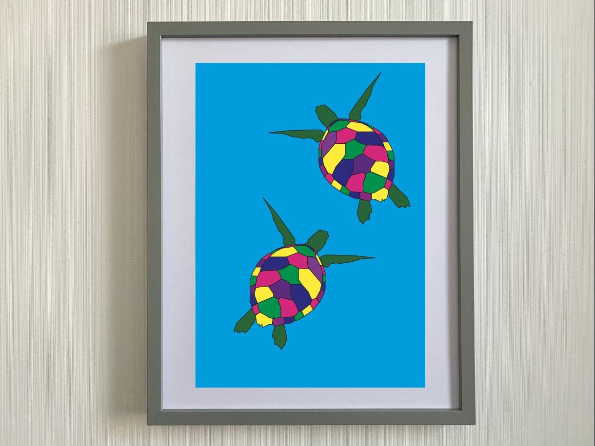 Turtle Sea Bathroom Print