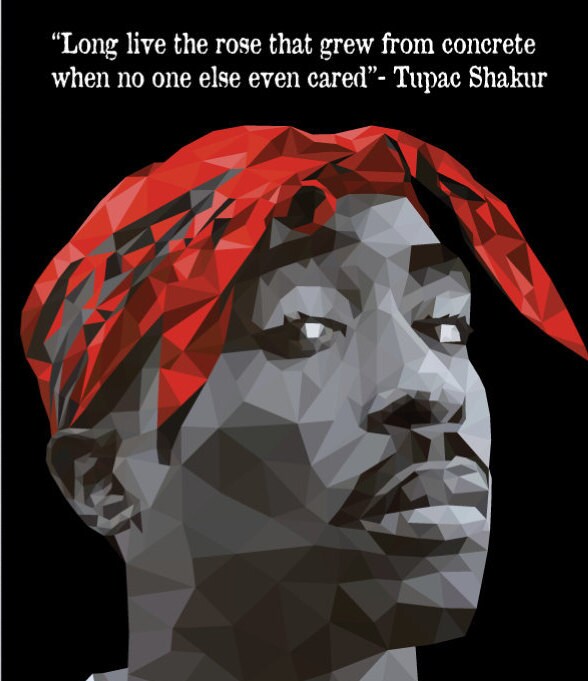 Tupac print- Low Poly Art Print