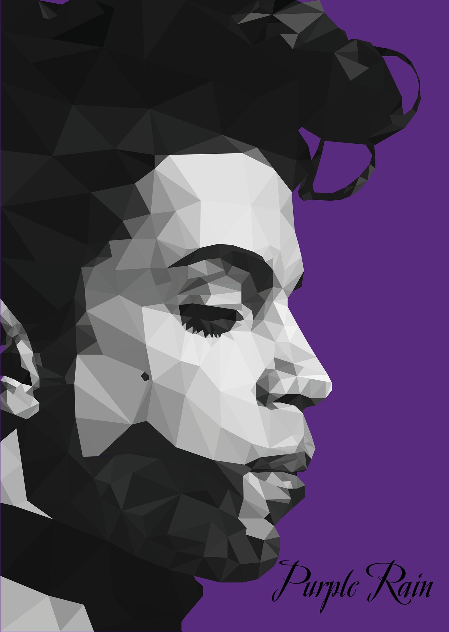 Prince Print-Prince Purple Rain inspired poly art print