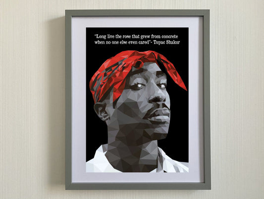 Tupac print- Low Poly Art Print