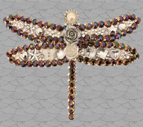 Dragonfly Print-Print of a handmade beautiful bead dragonfly picture