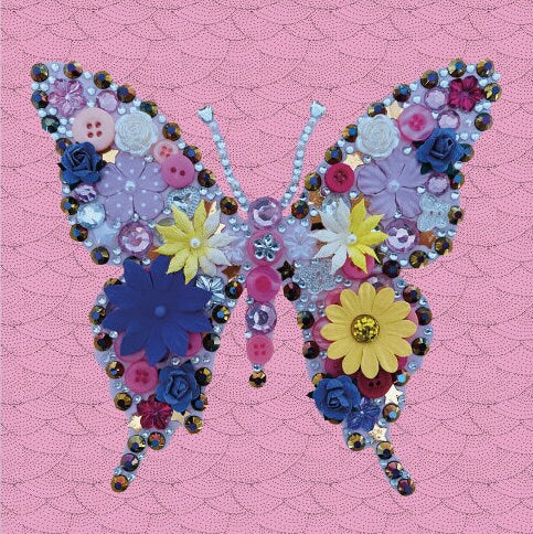 Butterfly Print-Butterfly print taken from handmade button and bead picture