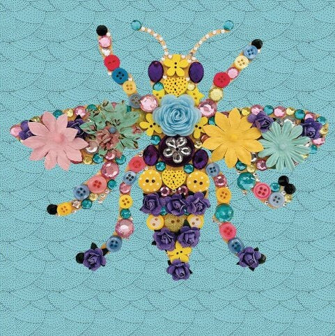 Bee Print-Beautiful print of a colourful handmade bee