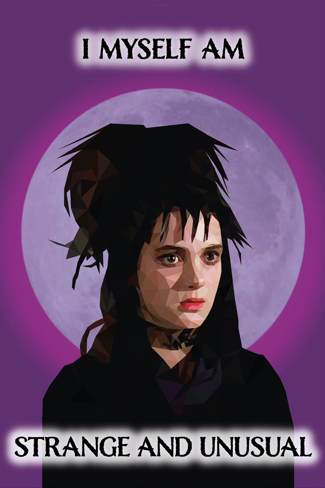 Beetlejuice Lydia Deetz Print -Beetlejuice inspired low poly art  print