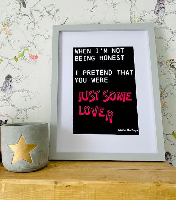 Arctic Monkeys Print-Love Is A Laserquest inspired print