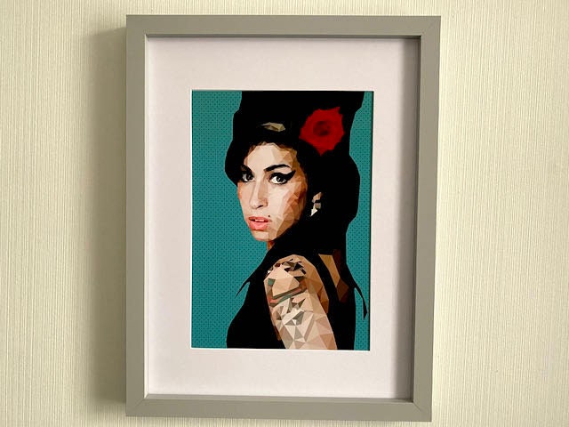 Amy Winehouse Print-Low Poly Art Portrait