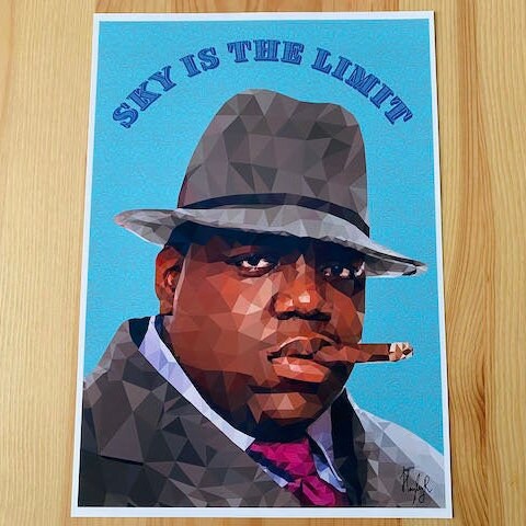 Biggie Smalls Print-Low poly art Biggie inspired print