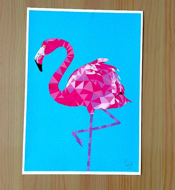 Flamingo Print-Low Poly Art Flamingo Print