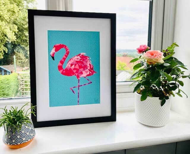 Flamingo Print-Low Poly Art Flamingo Print