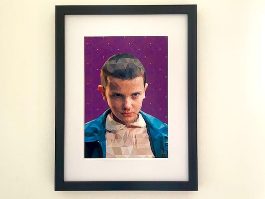 Stranger Things Eleven Print-Low poly art Stranger Things inspired print