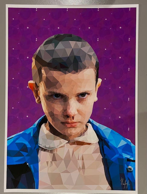 Stranger Things Eleven Print-Low poly art Stranger Things inspired print