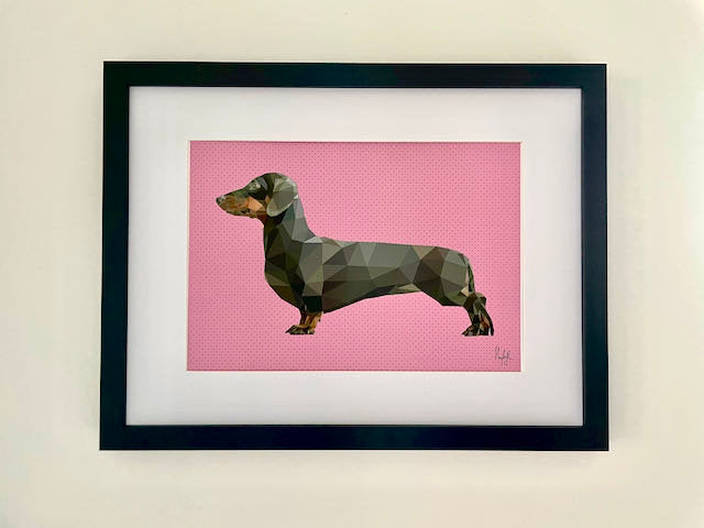 Sausage Dog Print-Low poly art Print