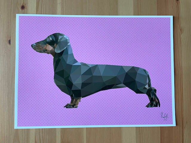 Sausage Dog Print-Low poly art Print