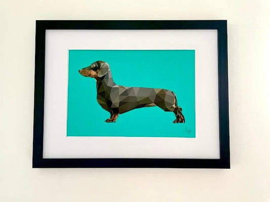 Sausage Dog Print-Low poly art Print