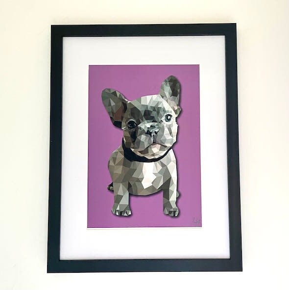 French Bulldog Print- Frenchie Low Poly Art Style Print